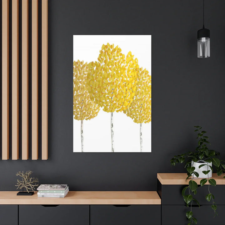 Fall Aspen Canvas - Stretched Cotton Canvas Art Print With Yellow Fall Foliage