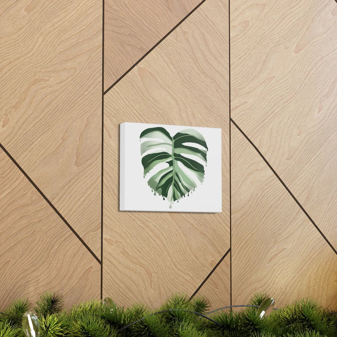 Melting Monstera Albo Canvas | Large Botanical Canvas Art Print With Matte Finish - Laura Christine Photography & Design