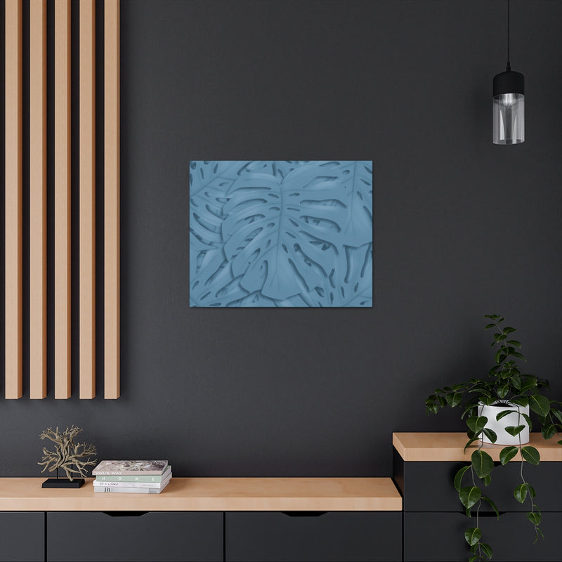 Cerulean Blue Monstera Canvas