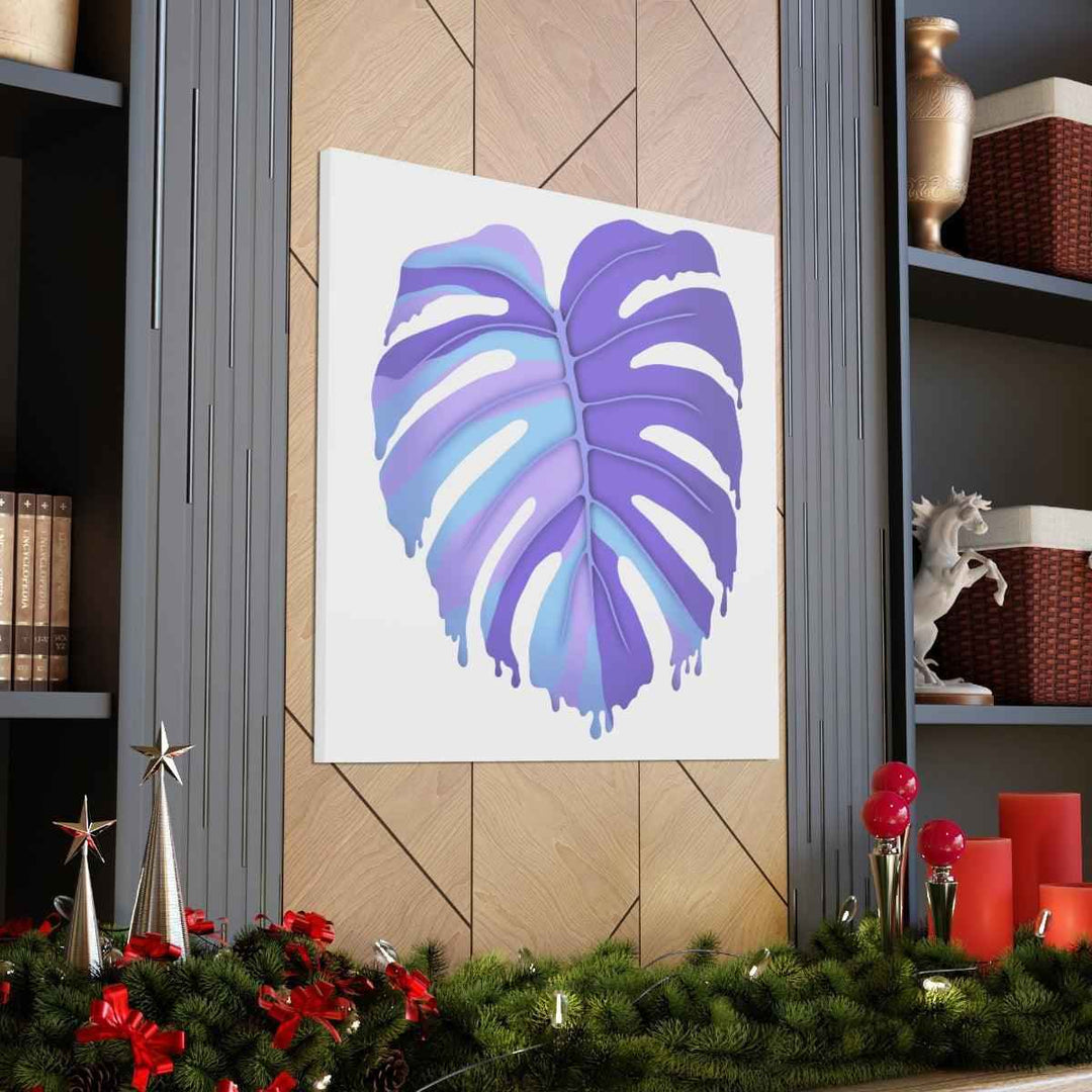 Purple Monstera Canvas - Modern Canvas Art Print | Botanical Wall Decor