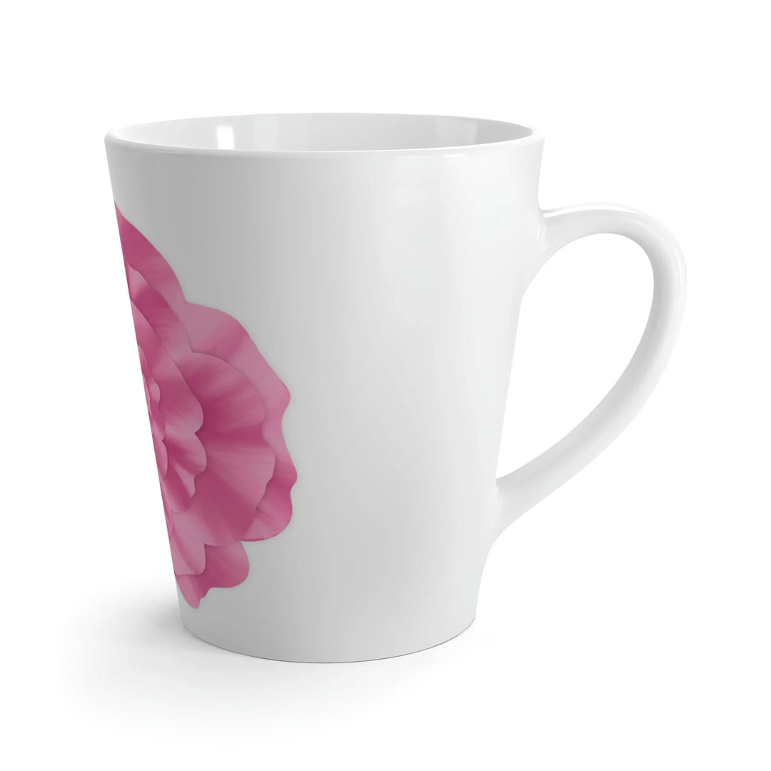 Peony Flower Mug – 12 oz White Ceramic Coffee Mug With Floral Pattern