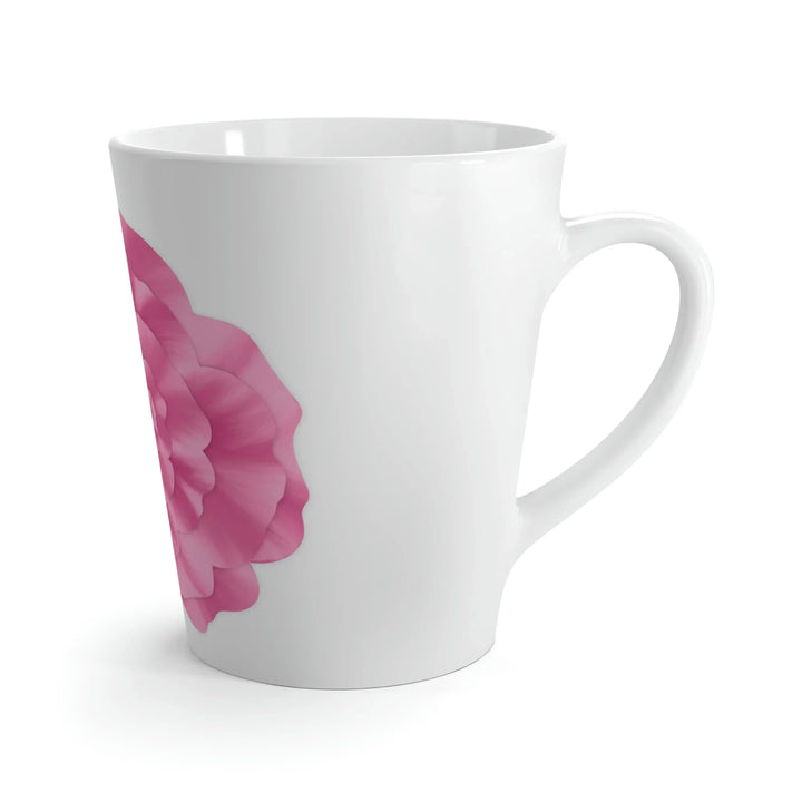 Peony Flower Mug – 12 oz White Ceramic Coffee Mug With Floral Pattern