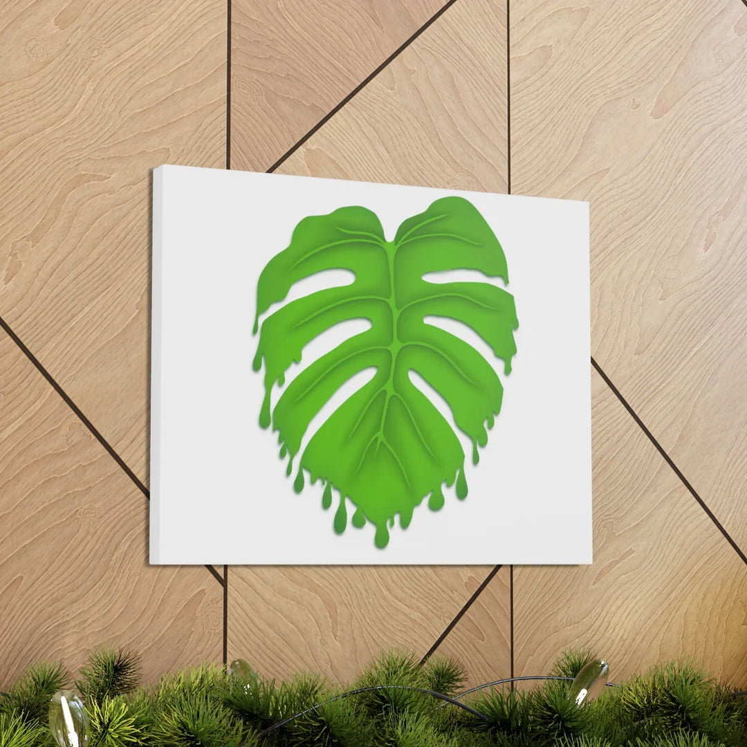 Melting Monstera Canvas | Large Botanical Canvas Art Print With Matte Finish