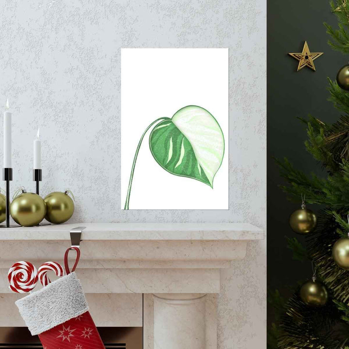 Monstera Albo Print – Large Tropical Leaf Poster | Museum Grade Paper Artwork Unframed