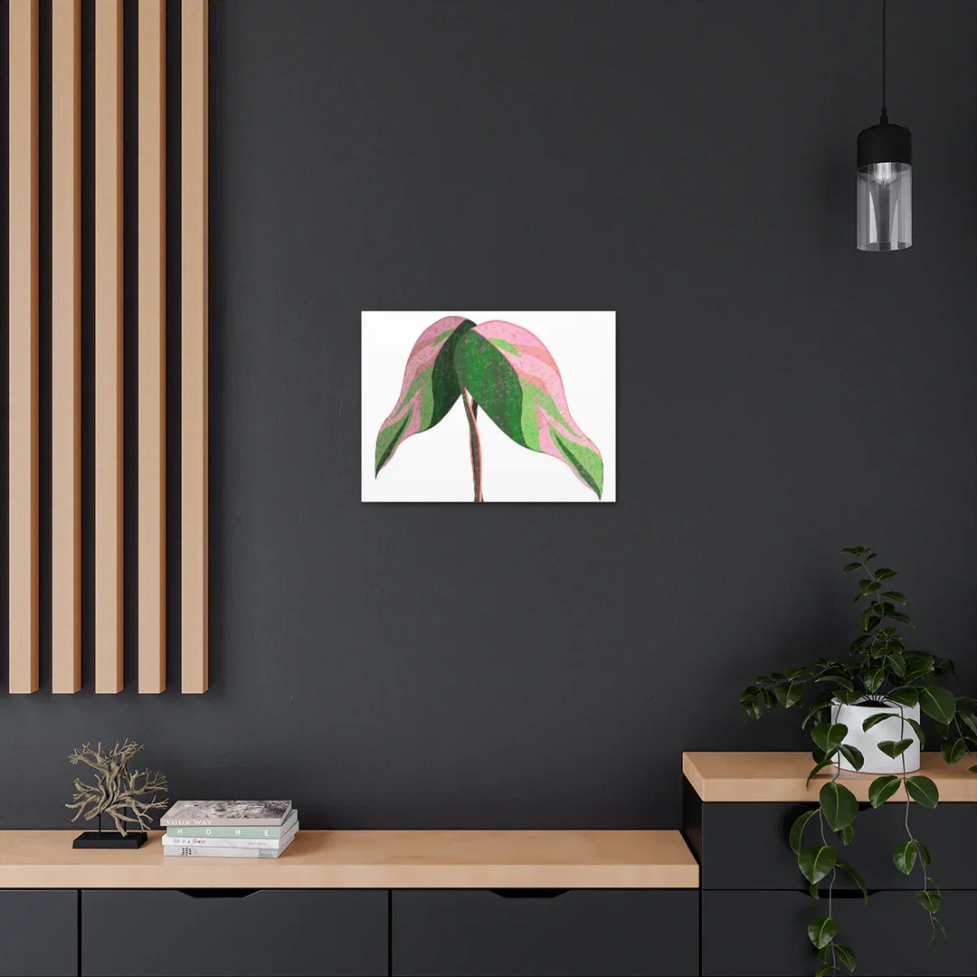 Pink Princess Philodendron Canvas Art Print – Botanical Wall Decor | Matte Finish