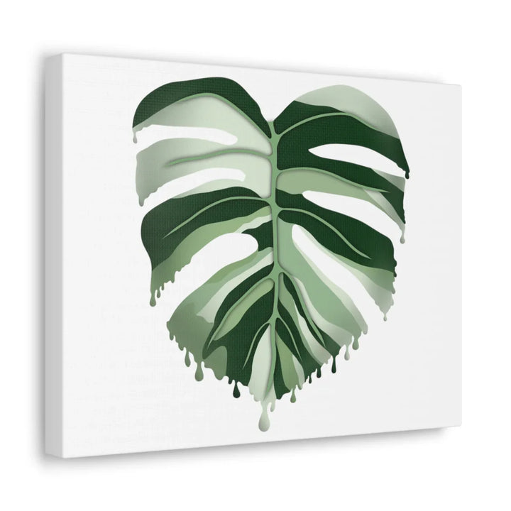 Melting Monstera Albo Canvas | Large Botanical Canvas Art Print With Matte Finish - Laura Christine Photography & Design