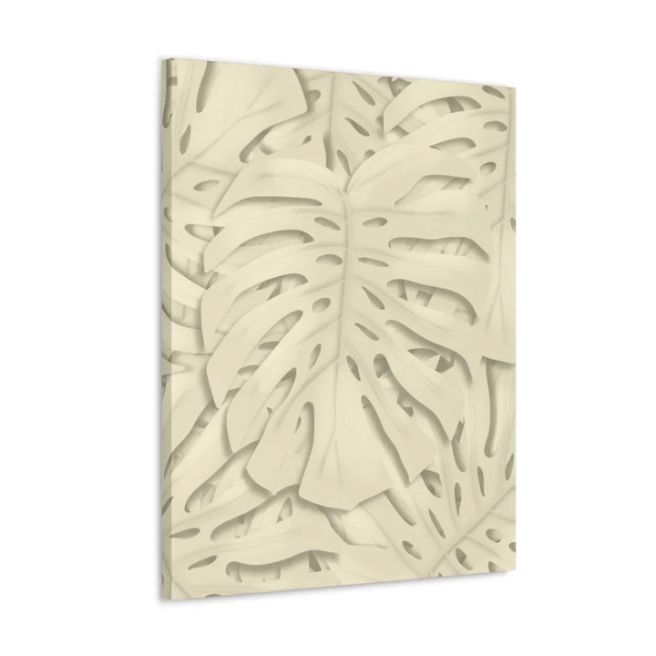 Monstera Canvas Print – Durable Cotton Stretched Canvas Art Print | Beige Botanical Wall Decor