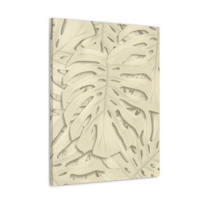 Soft Beige Monstera Canvas