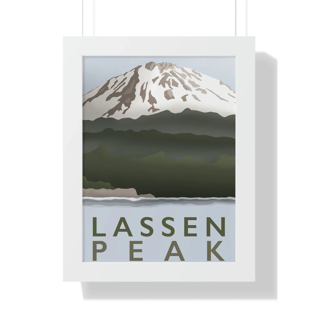 Lassen Peak Minimalist Framed Print, Poster, Printify, Framed, Home & Living, Indoor, Paper, Posters, Laura Christine Photography & Design, laurachristinedesign.com