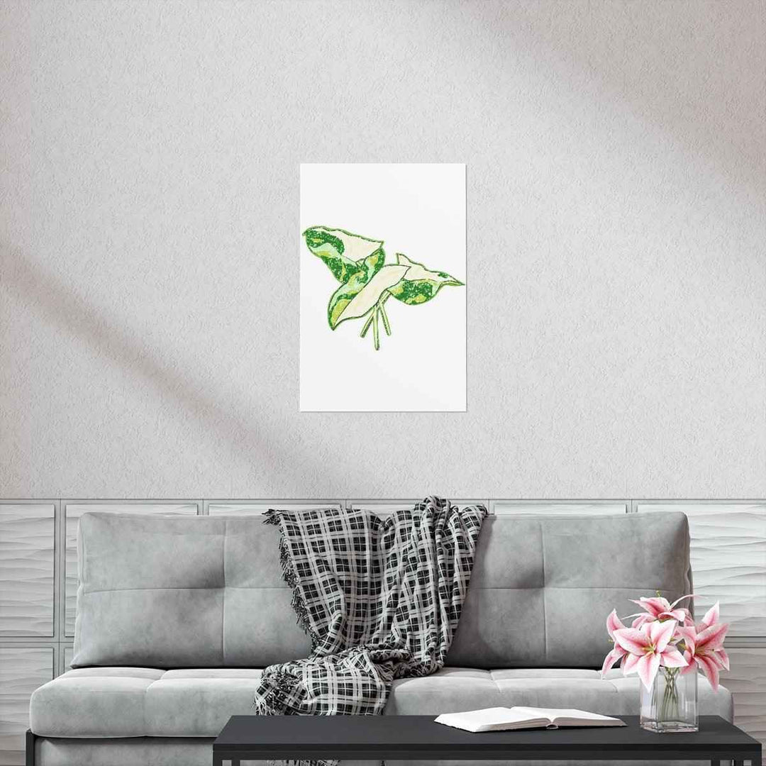 Marble Syngonium Print – Botanical Wall Art on Museum Grade Paper | Matte Finish Unframed