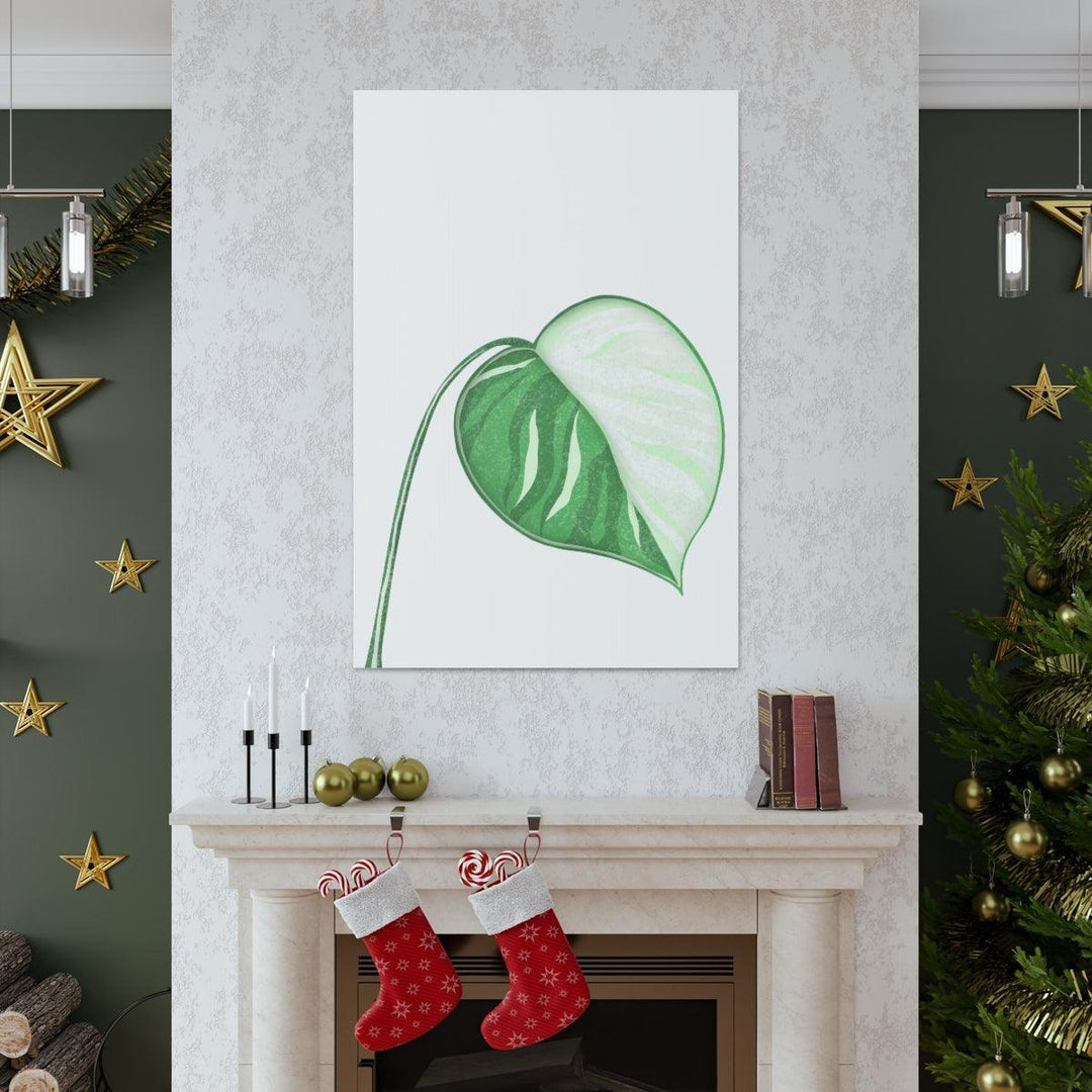 Monstera Albo Canvas | Large Tropical Leaf Artwork - Matte Finish Canvas Art Print - Laura Christine Photography & Design