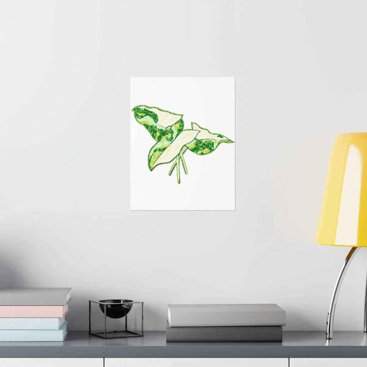 Marble Syngonium Print – Botanical Wall Art on Museum Grade Paper | Matte Finish Unframed