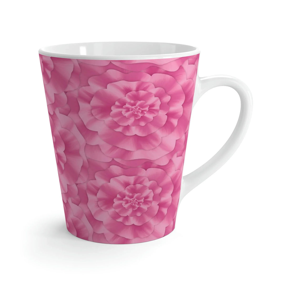 Peony Flower Mug – White Ceramic Coffee Mug With Glossy Finish & Easy Grip Handle