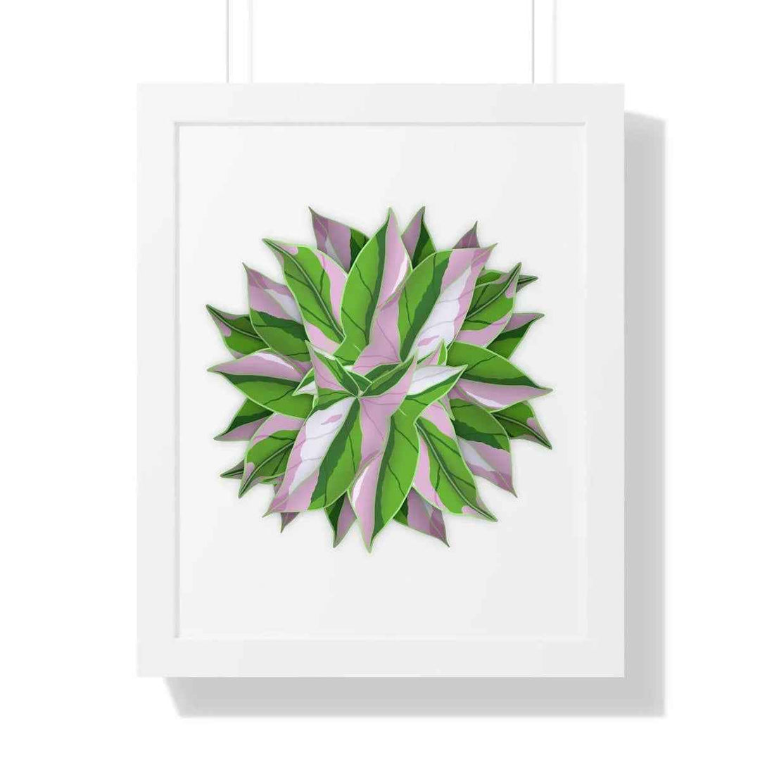 Syngonium Tricolor Print - Framed Botanical Art With Matte Finish & Acrylic Cover