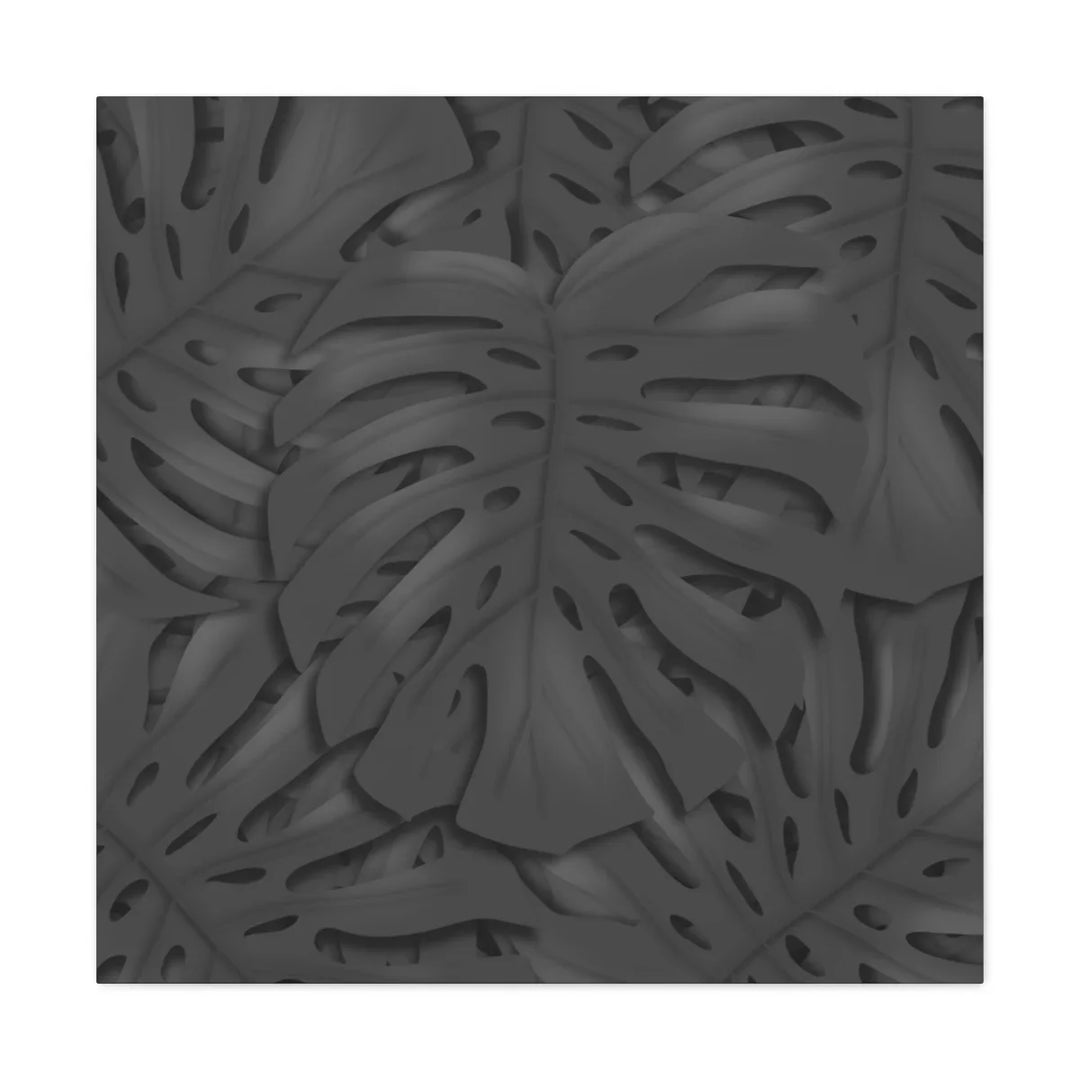 Monstera Canvas Art – Charcoal Leaf Canvas Art Print | Durable Matte Cotton Wall Decor