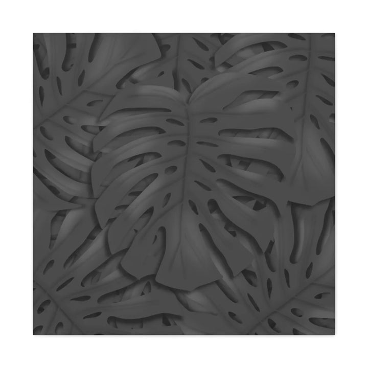 Monstera Canvas Art – Charcoal Leaf Canvas Art Print | Durable Matte Cotton Wall Decor