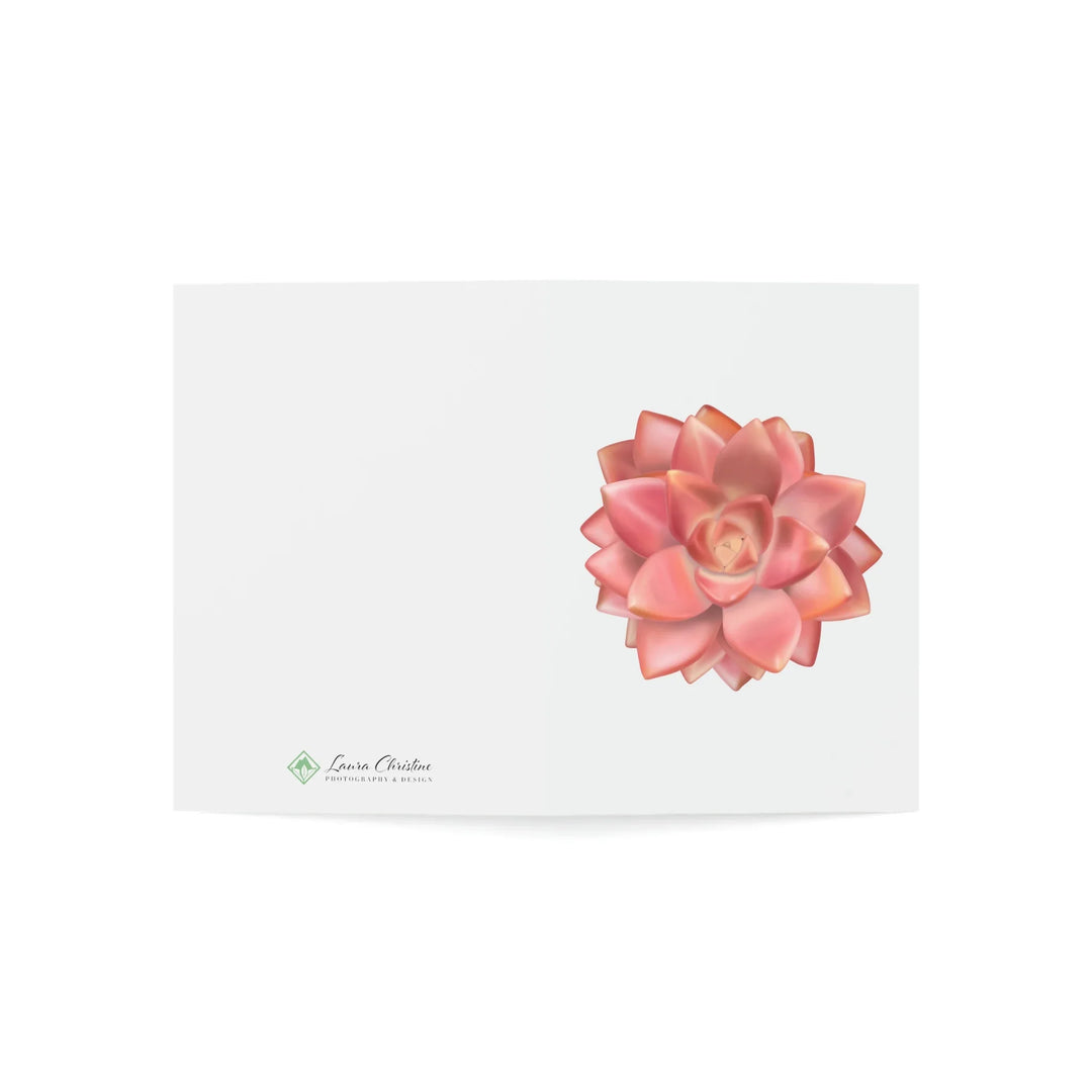 Succulent Greeting Card – California Sunset Rosette | Matte Finish Plant Art