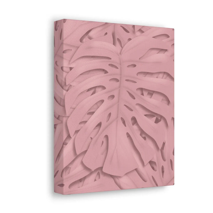 Monstera Canvas Art | Pink Wall Art - Botanical Wall Decor on Stretched Cotton Canvas Print