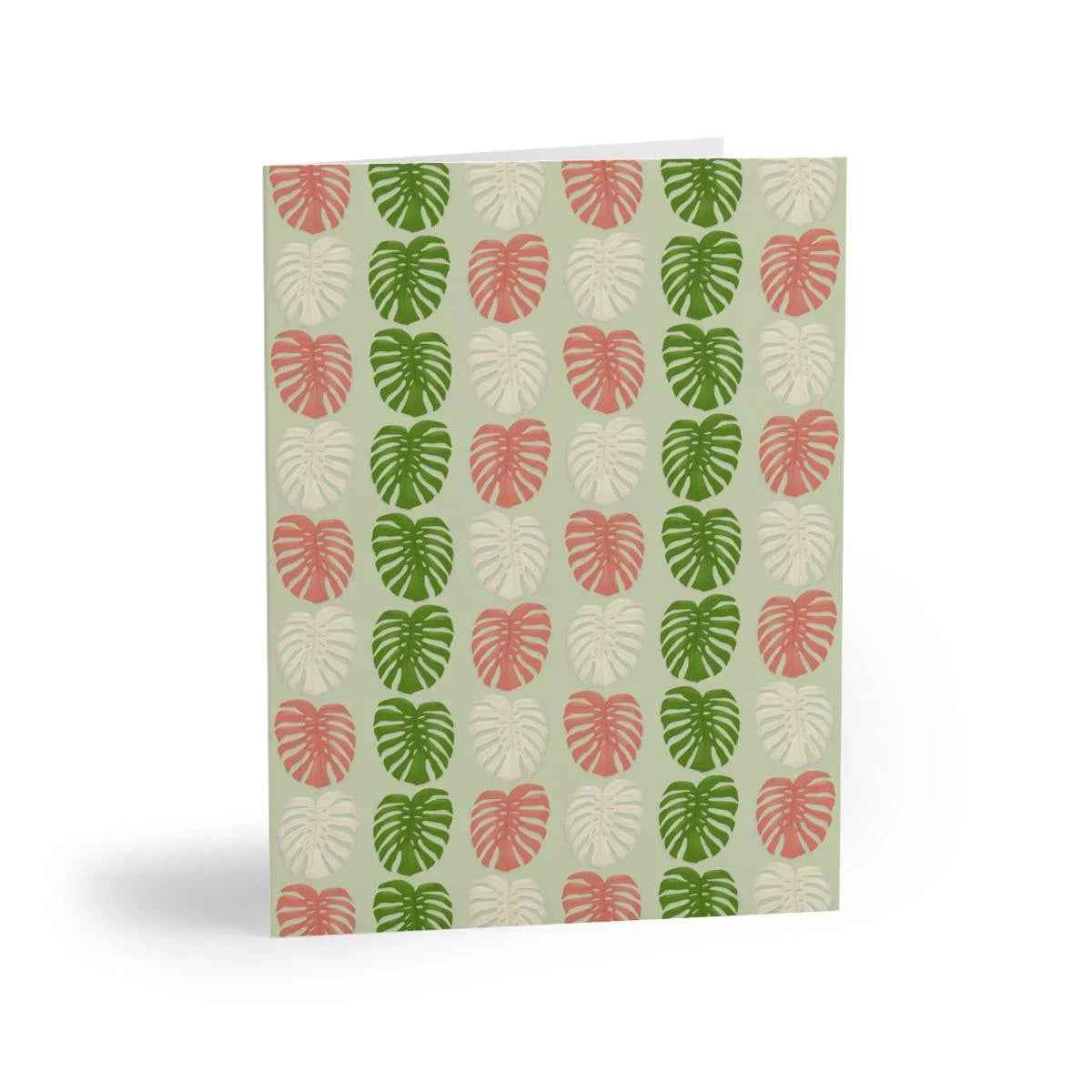 Monstera Deliciosa Greeting Card – Botanical Note Cards With Natural Leaf Pattern