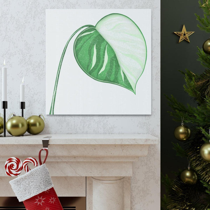 Monstera Albo Canvas | Large Tropical Leaf Artwork - Matte Finish Canvas Art Print - Laura Christine Photography & Design