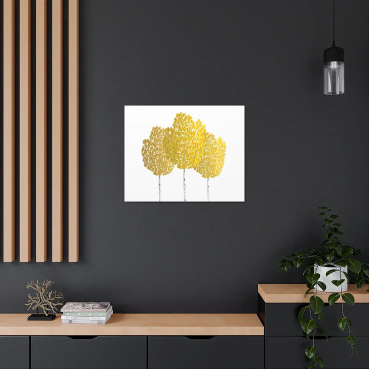 Fall Aspen Canvas - Stretched Cotton Canvas Art Print With Yellow Fall Foliage