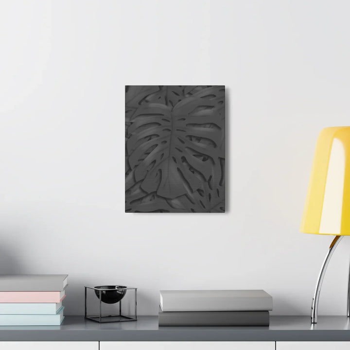Monstera Canvas Art – Charcoal Leaf Canvas Art Print | Durable Matte Cotton Wall Decor