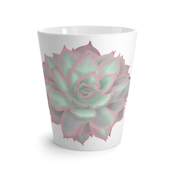 Succulent Mug - Ceramic Coffee Mug With Violet Rosette Succulent Design