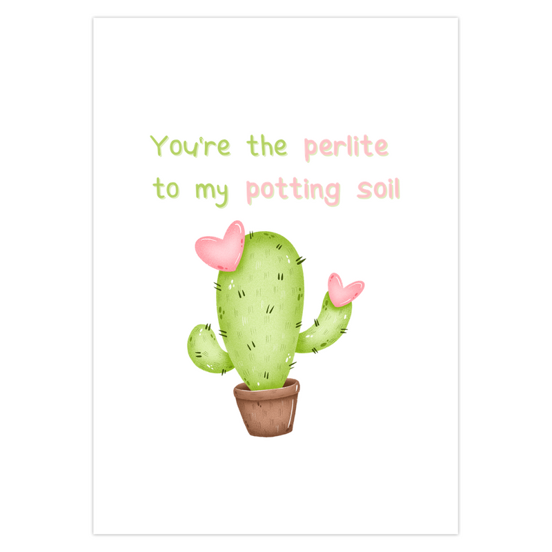 Tarjeta del día de San Valentín de cactus