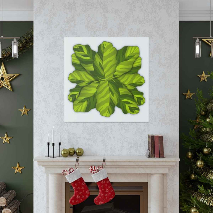 Calathea Yellow Fusion Canvas – Botanical Canvas Print With Unique Leaf Pattern Art