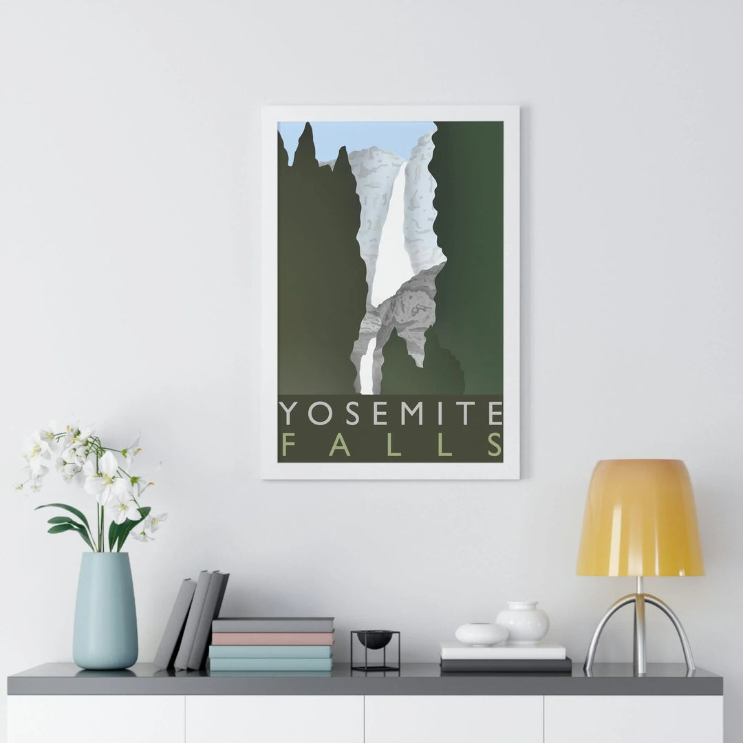 Yosemite Falls Minimalist Framed Print, Poster, Printify, Framed, Home & Living, Indoor, Paper, Posters, Laura Christine Photography & Design, laurachristinedesign.com