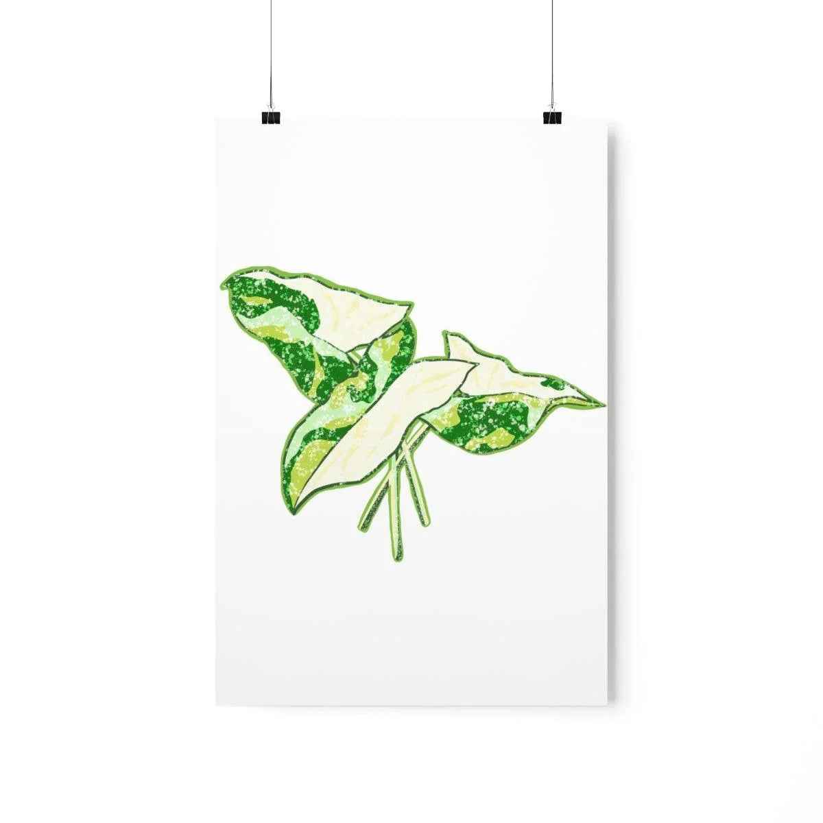 Marble Syngonium Print – Botanical Wall Art on Museum Grade Paper | Matte Finish Unframed