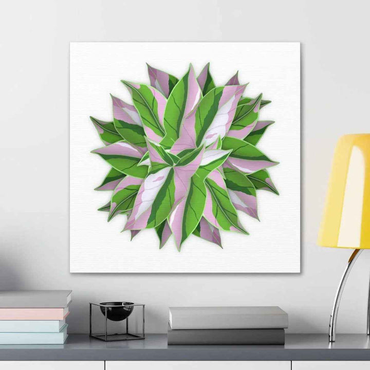 Tricolor Syngonium Canvas - Durable Canvas Art Print With Matte Finish & Botanical Design