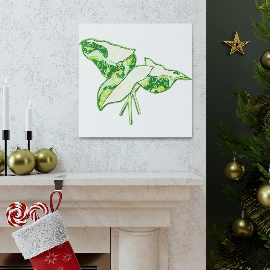 Marble Syngonium Canvas - Botanical Canvas Art Print | Durable Cotton Matte Finish - Laura Christine Photography & Design