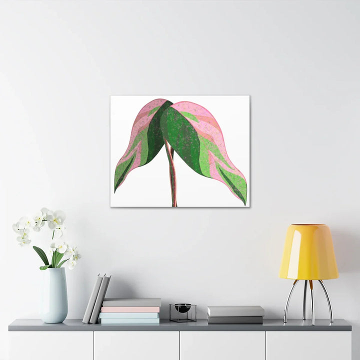Pink Princess Philodendron Canvas Art Print – Botanical Wall Decor | Matte Finish
