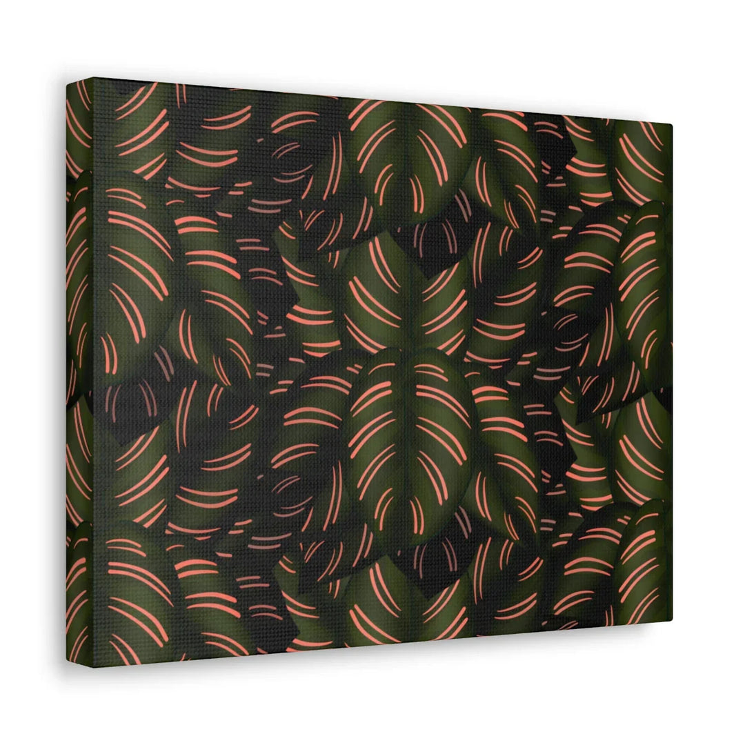 Calathea Pinstripe Canvas – Botanical Canvas Art Print | Matte Finish Wall Decor