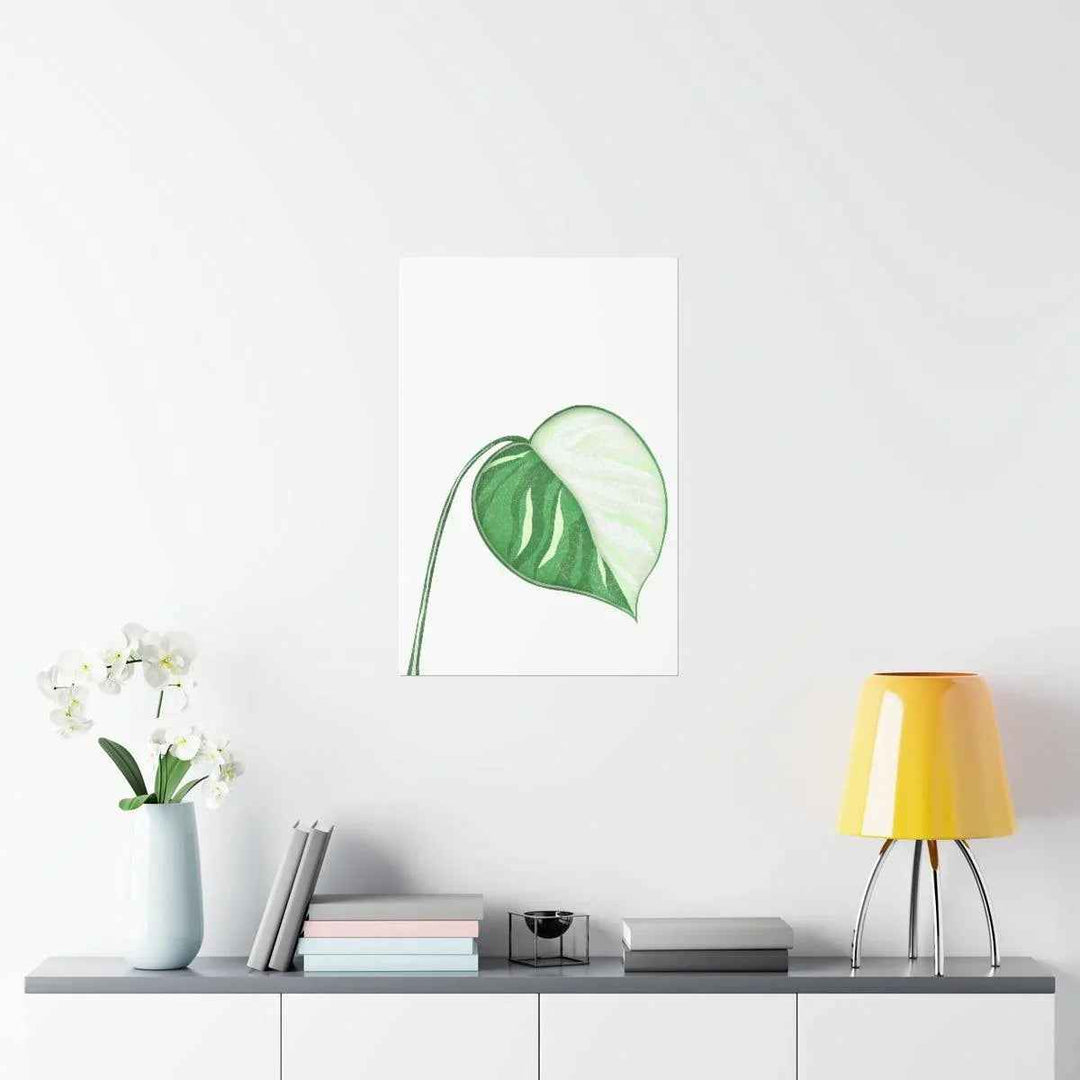 Monstera Albo Print – Large Tropical Leaf Poster | Museum Grade Paper Artwork Unframed