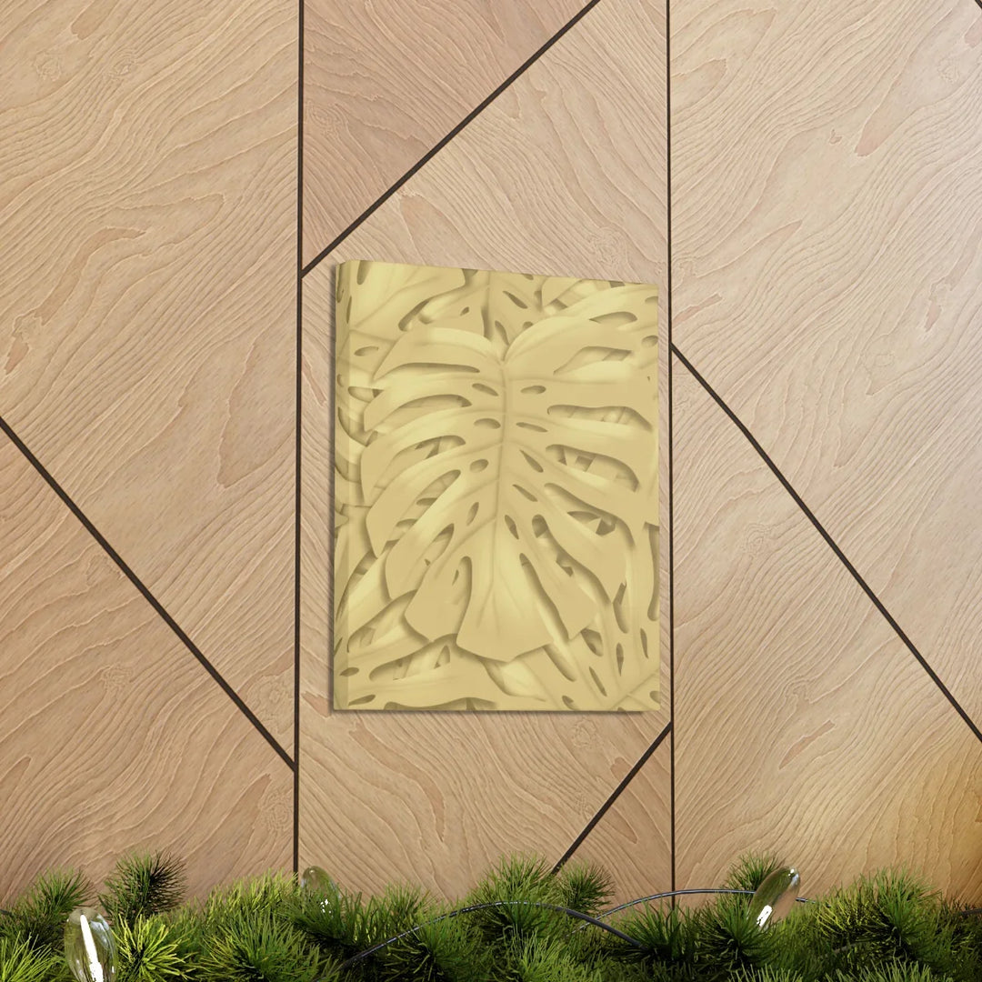 Golden Monstera Canvas - Indoor Wall Art | Durable Matte Finish Canvas Art Print