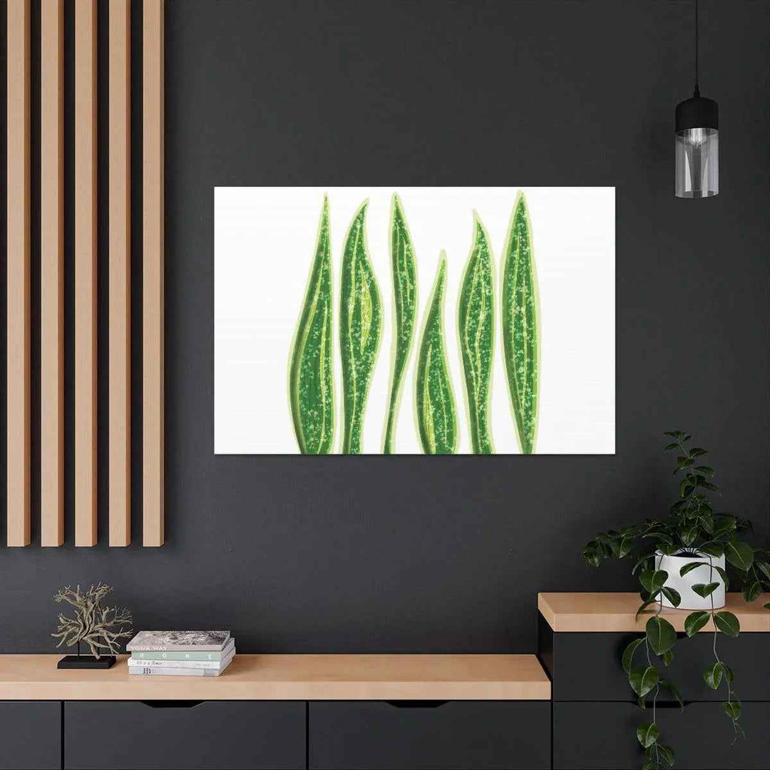 Snake Plant Canvas | Botanical Canvas Decor - Matte Finish Artwork for Living Room