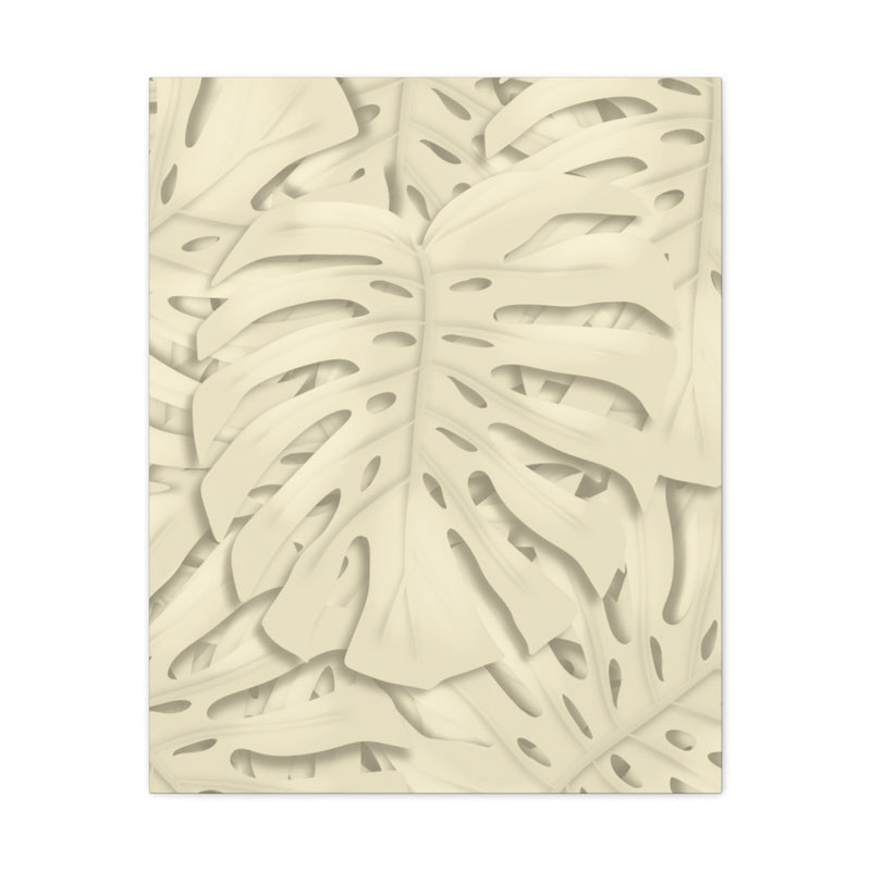 Soft Beige Monstera Canvas