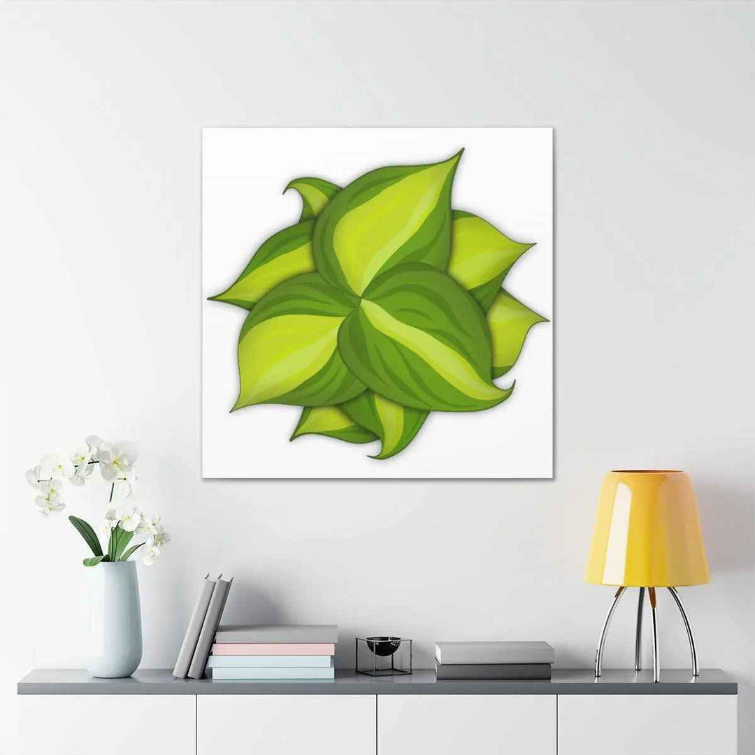 Philodendron Brasil Canvas - Botanical Canvas Art Print With Matte Finish & Durable Hanging