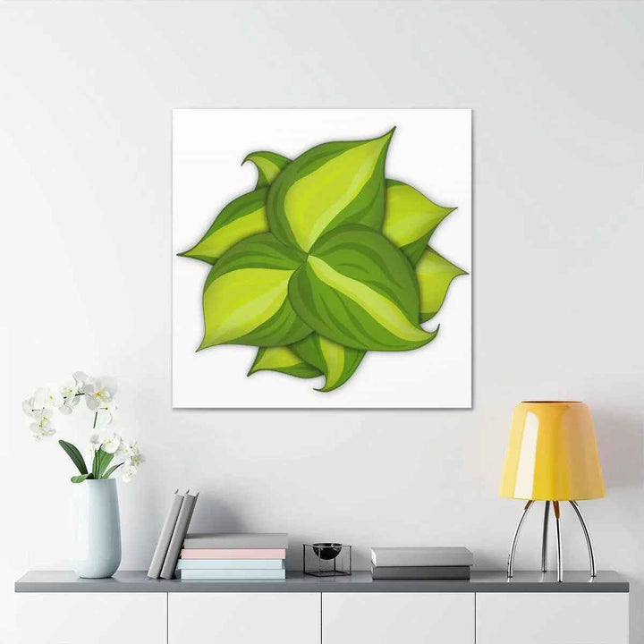 Philodendron Brasil Canvas - Botanical Canvas Art Print With Matte Finish & Durable Hanging