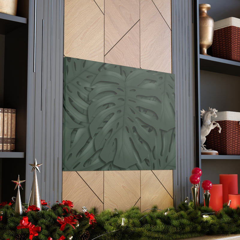 Deep Green Monstera Canvas