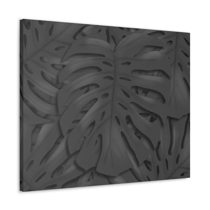 Monstera Canvas Art – Charcoal Leaf Canvas Art Print | Durable Matte Cotton Wall Decor