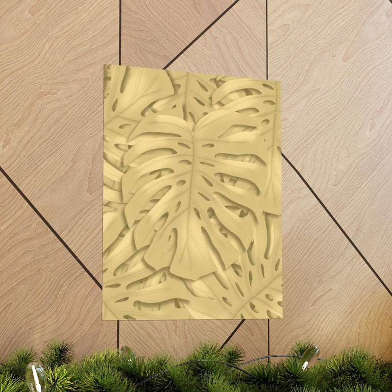 Golden Monstera Pattern Print, Poster, Laura Christine Photography & Design, Back to School, Home & Living, Indoor, Matte, Paper, Posters, Valentine&