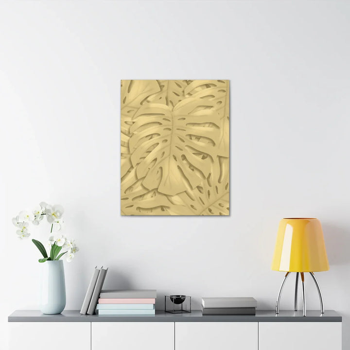 Golden Monstera Canvas - Indoor Wall Art | Durable Matte Finish Canvas Art Print