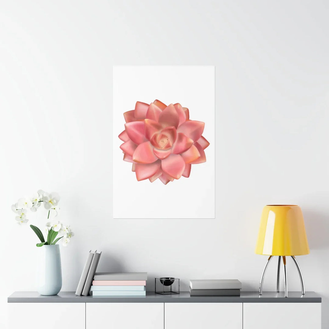 Succulent Wall Art – California Sunset Succulent Print | Matte Paper Poster Unframed