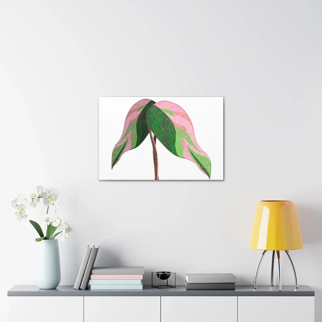 Pink Princess Philodendron Canvas Art Print – Botanical Wall Decor | Matte Finish