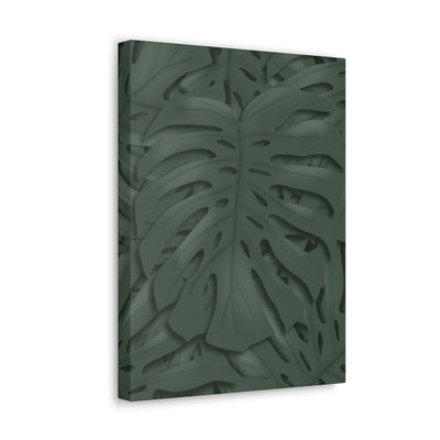 Deep Green Monstera Canvas