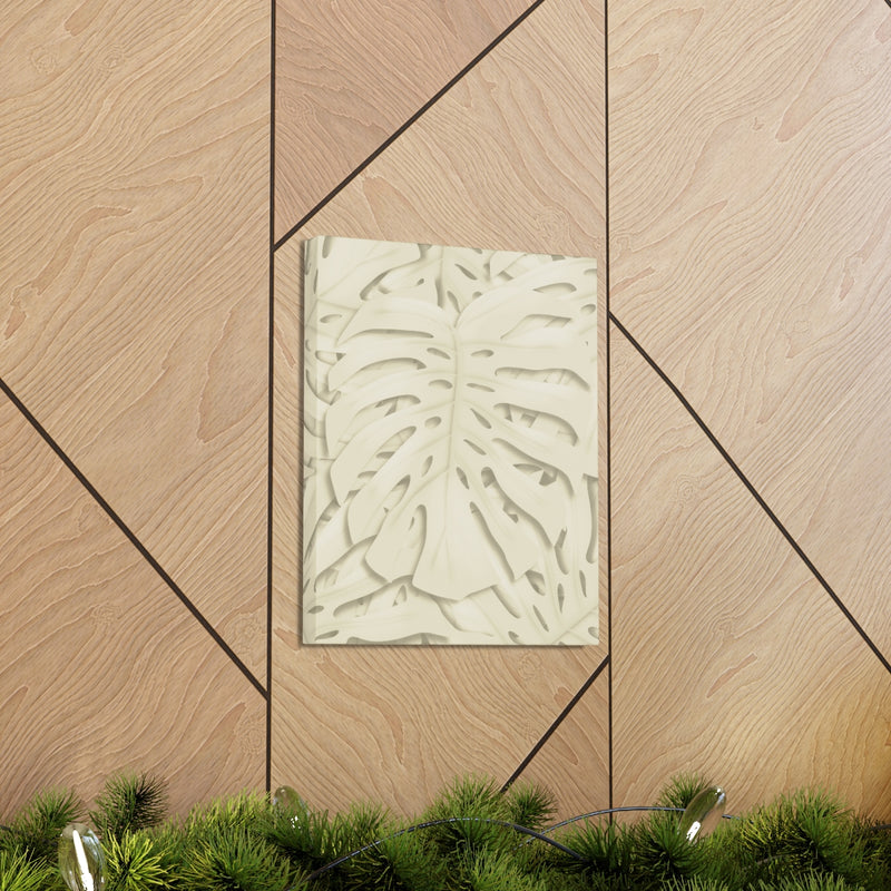 Soft Beige Monstera Canvas