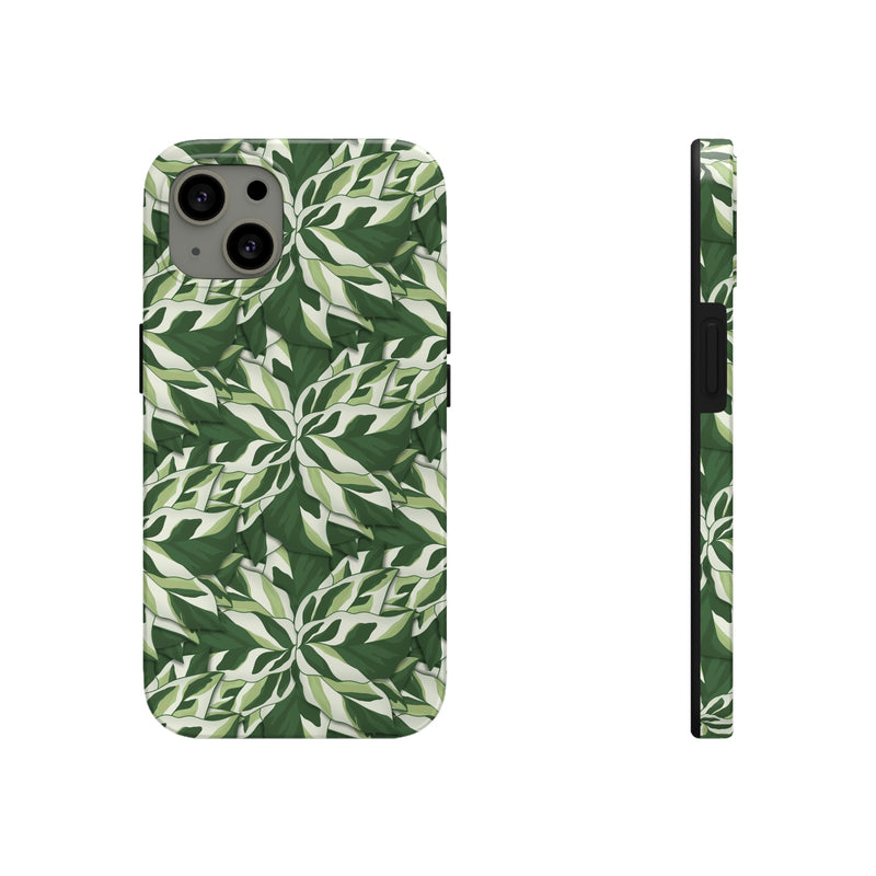Calathea White Fusion Phone Case, Phone Case, Printify, Accessories, Android, Calathea, Gift, Glossy, House Plant, Illustration, Indoor Plant, Iphone, iPhone Cases, Matte, Mobile, Phone accessory, Phone Case, Phone Cases, Plant, Prayer Plant, Protective Case, Samsung Cases, White Fusion, Laura Christine Photography & Design, laurachristinedesign.com